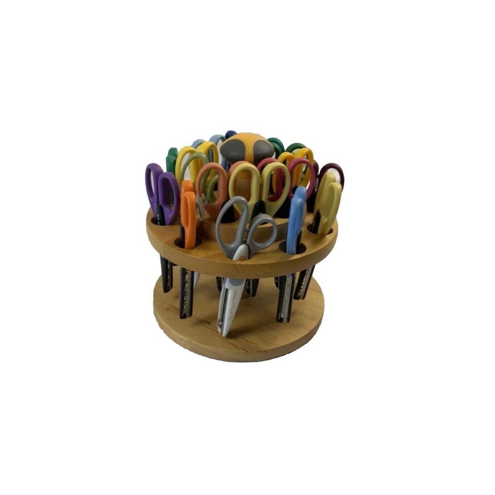 Pre-Owned - Kraft Edgers Kaddy Set of 19 Scissors - Solid Wood Stand
